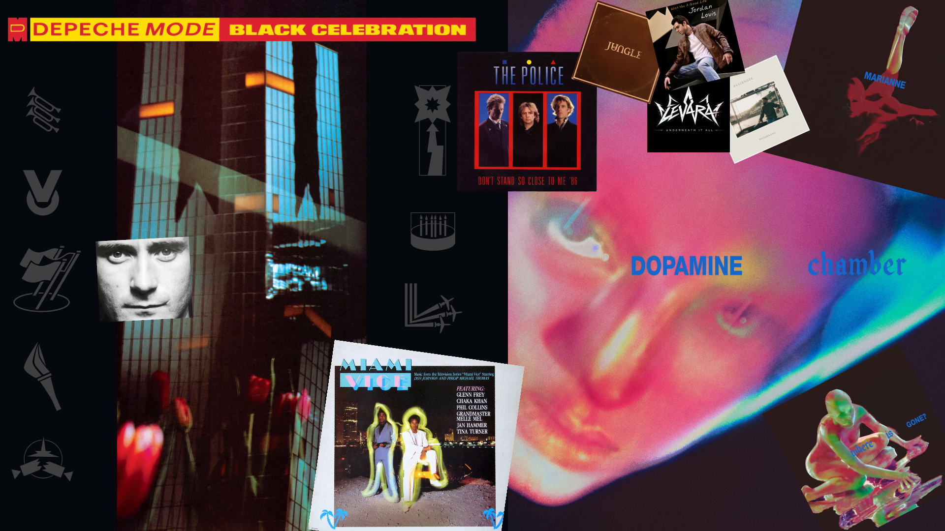 Depeche Mode, Phil Collins, Miami Vice, The Police, Jungle, Jordan Louis, Gino Vanelli, David Goldblatt, Passenger, Fontaines D.C.